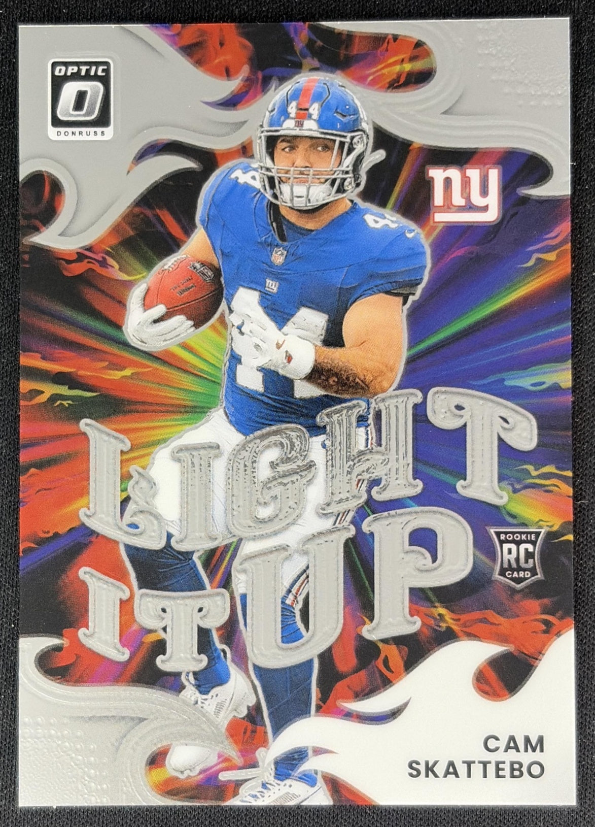 Cam Skattebo 2025 Panini Donruss Optic Light It Up Giants front