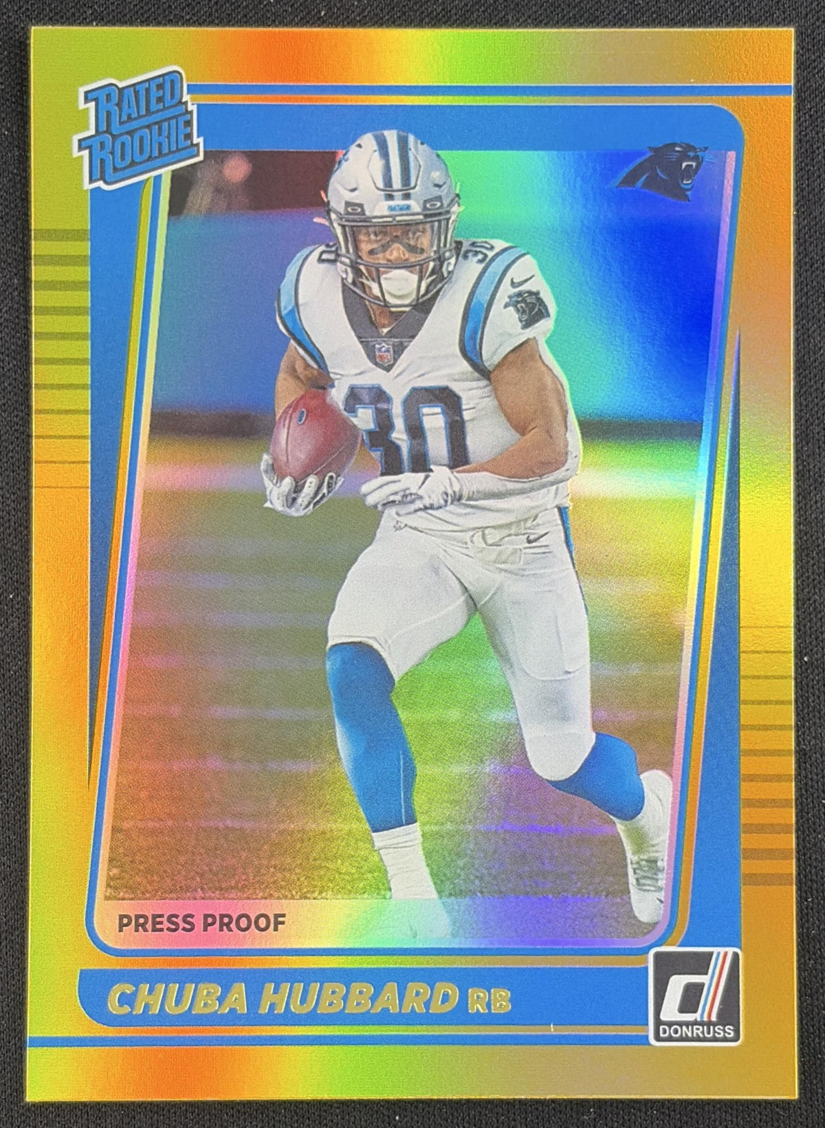 Chuba Hubbard 2021 Panini Donruss Press Proof Premium Panthers Sports Trading Card