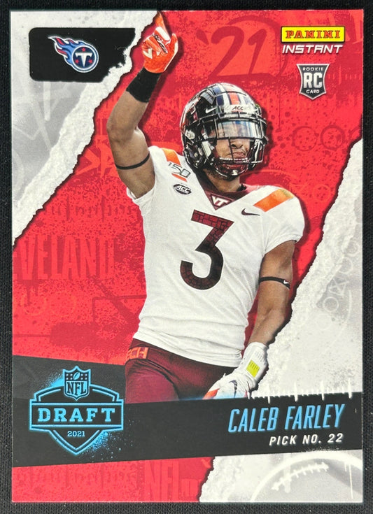 Caleb Farley 2021 Panini Instant NFL Draft Night Titans