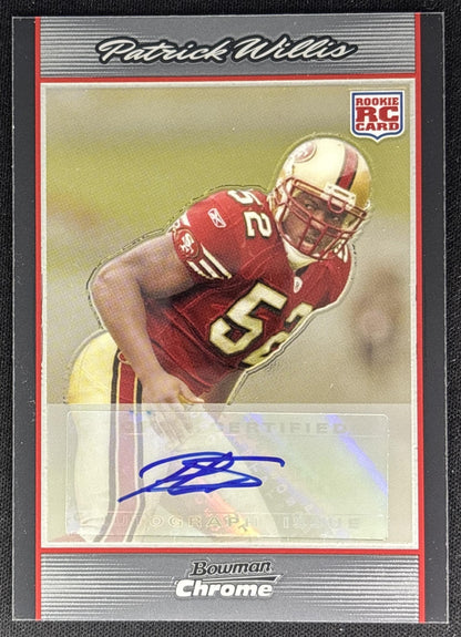 *Damaged* Patrick Willis 2007 Bowman Chrome Rookie Auto 49ers Sports Trading Cards