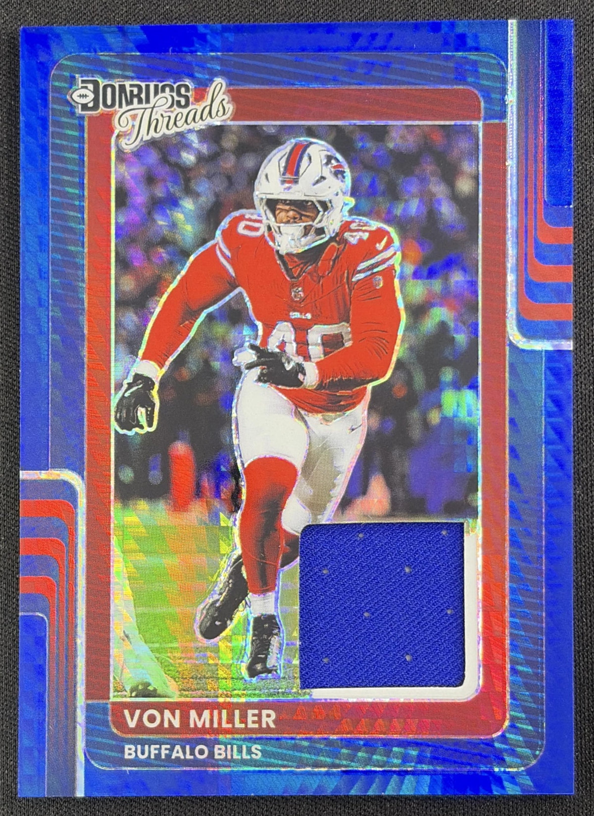 Von Miller 2025 Panini Donruss Optic Threads Blue Hyper Prizm Bills