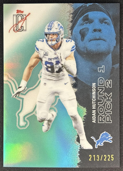 Aidan Hutchinson 2025 Signature Class Chrome Veteran Teal Refractor /225 Lions front