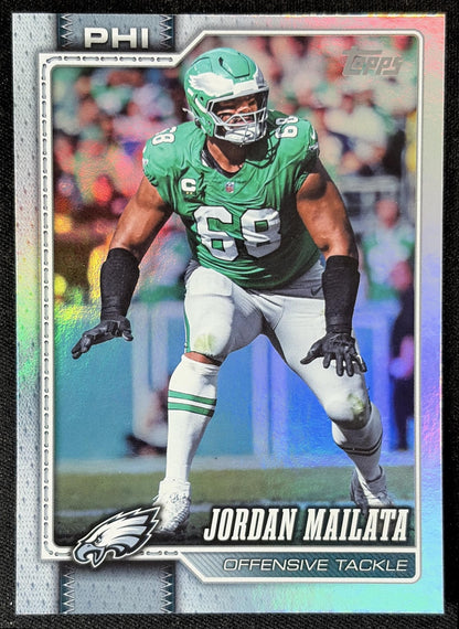 Jordan Mailata 2026 Topps Aqua Rainbow Foil Eagles front