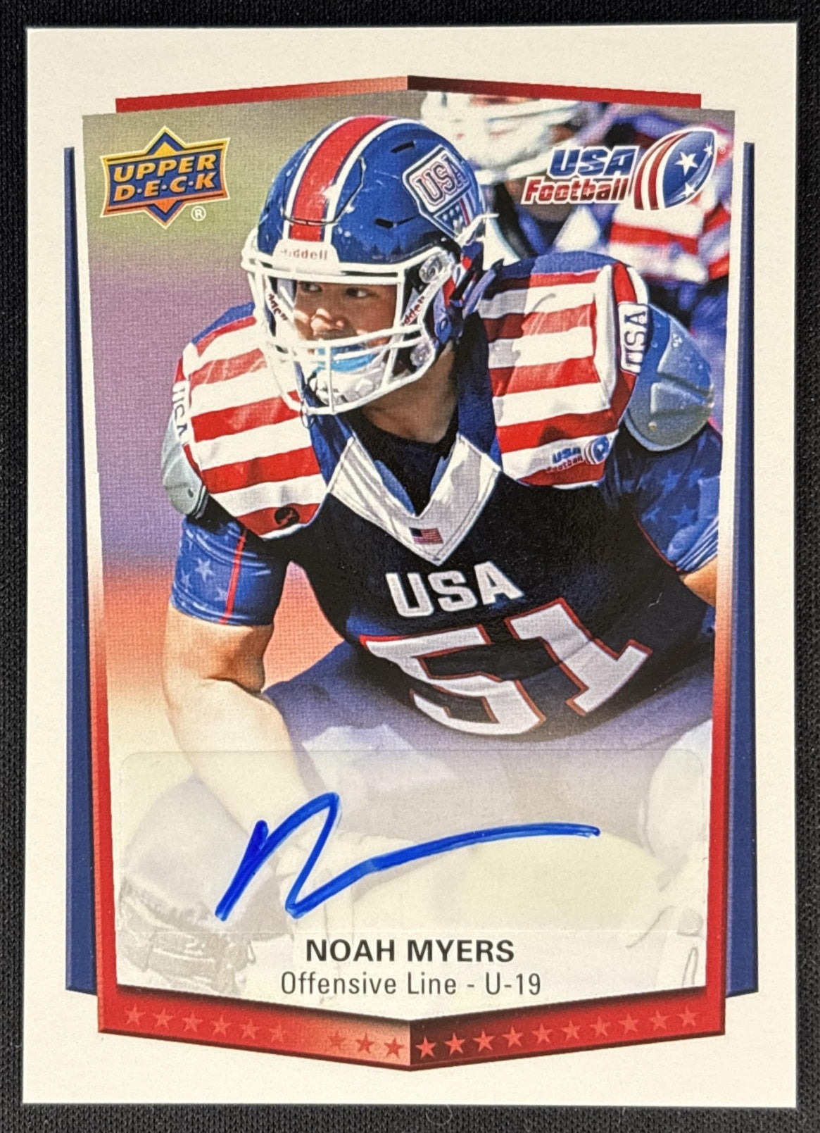 Noah Myers 2015 Upper Deck USA Football Auto front