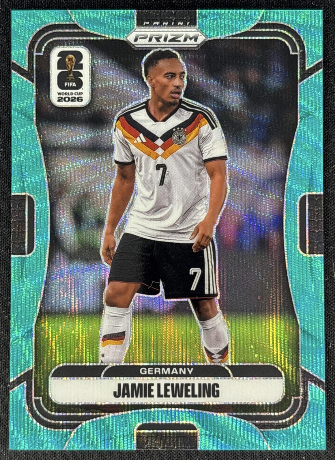 Jamie Leweling 2026 Panini Prizm World Cup Teal Wave /99 Germany Soccer