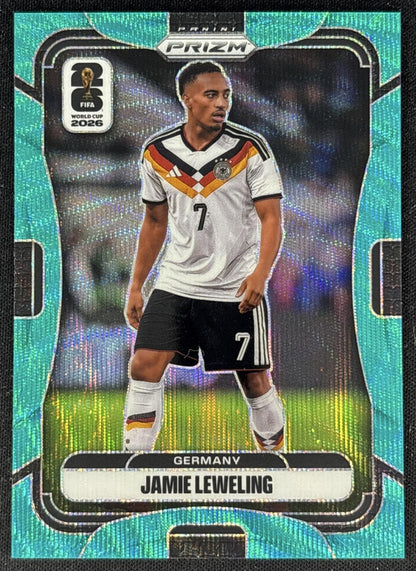 Jamie Leweling 2026 Panini Prizm World Cup Teal Wave /99 Germany Soccer