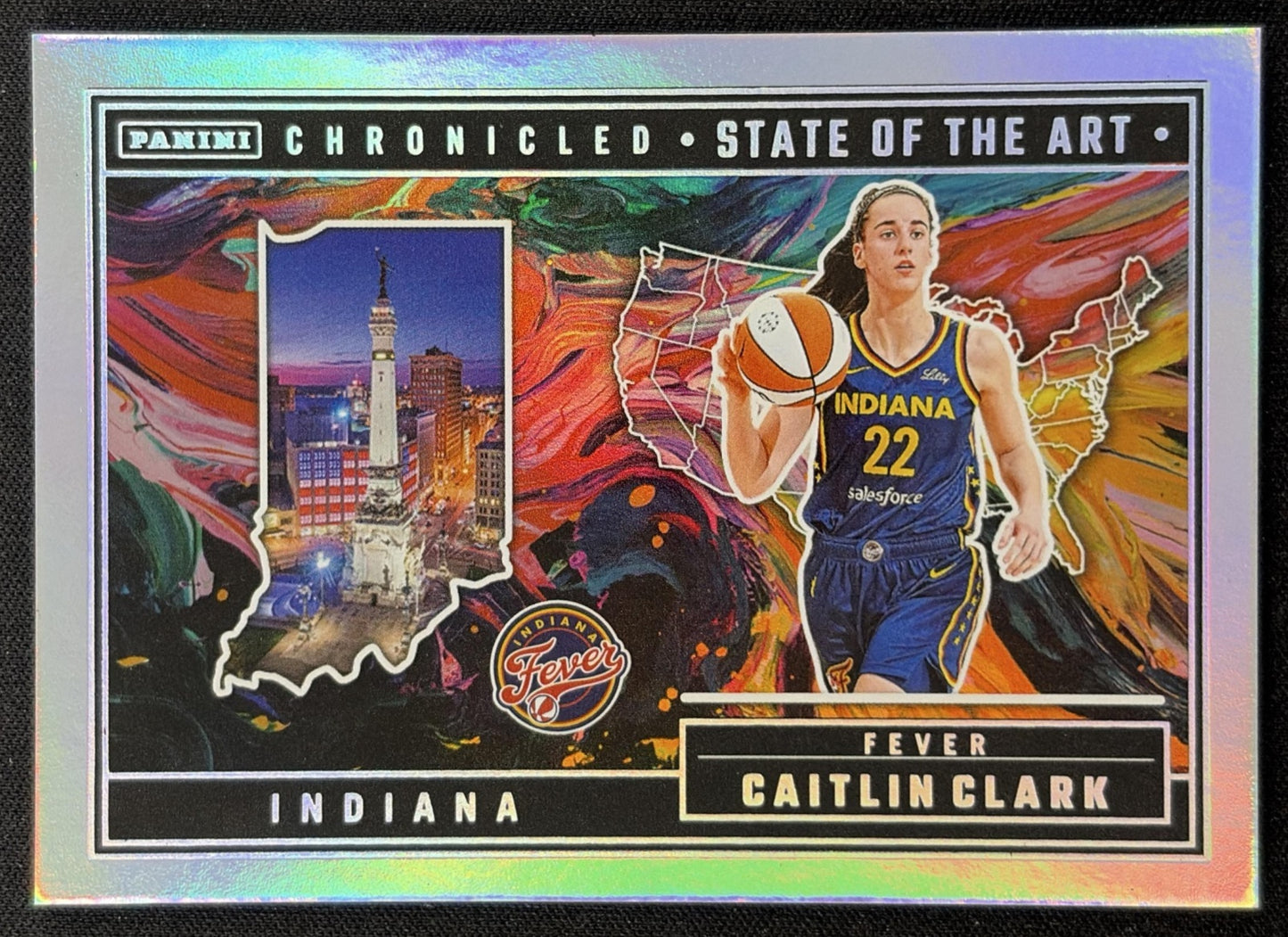 Caitlin Clark 2025 Panini Chronicled State of the Art Red Holo Fever 86