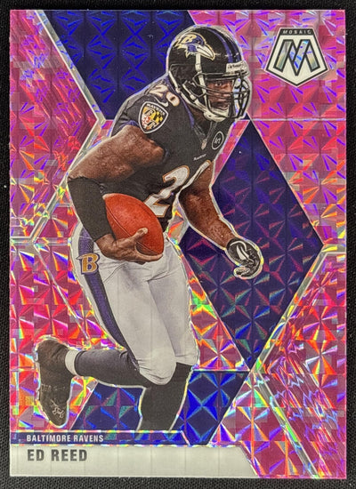 Ed Reed 2020 Panini Mosaic Prizm Camo Pink Ravens Sports Trading Cards