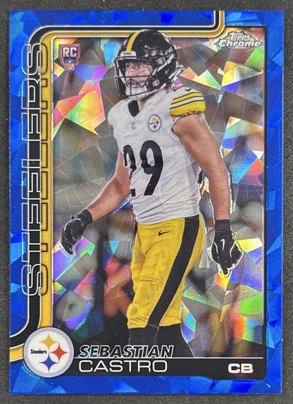 Sebastian Castro 2025 Topps Chrome Sapphire Steelers front