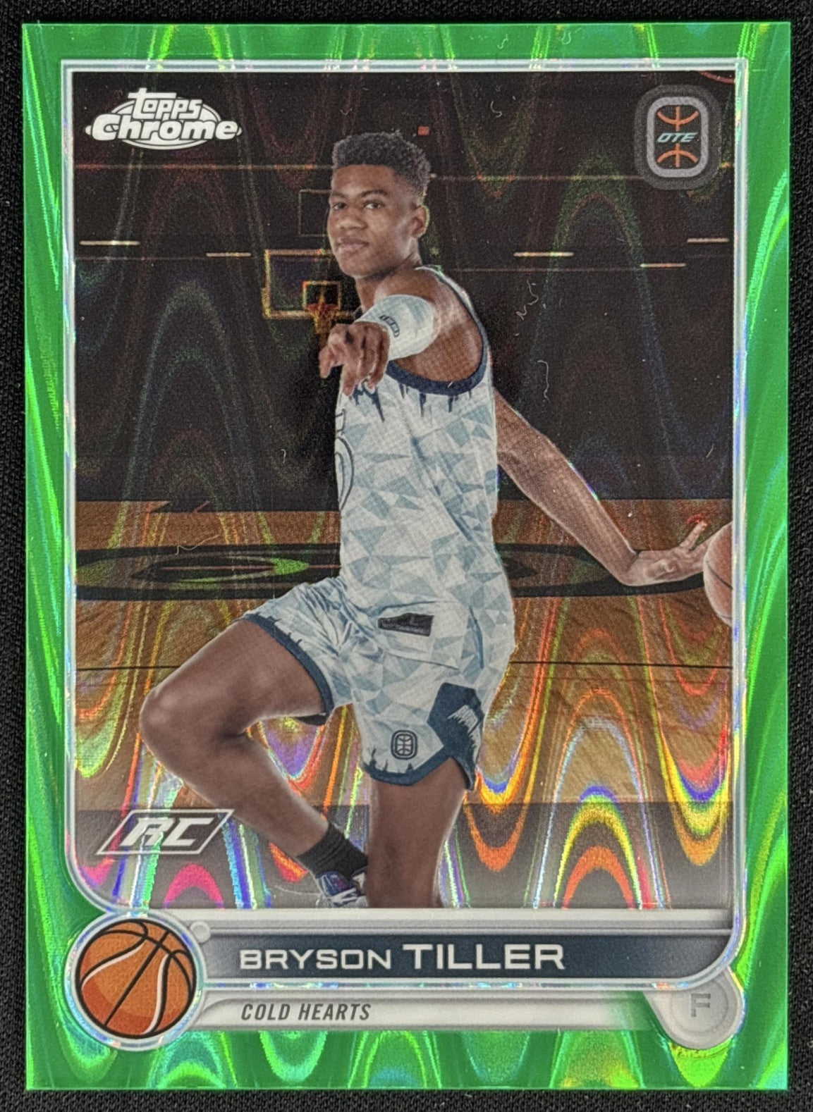 Bryson Tiller 2022 Topps Chrome Overtime Elite Green RayWave /75 Sports Trading Card