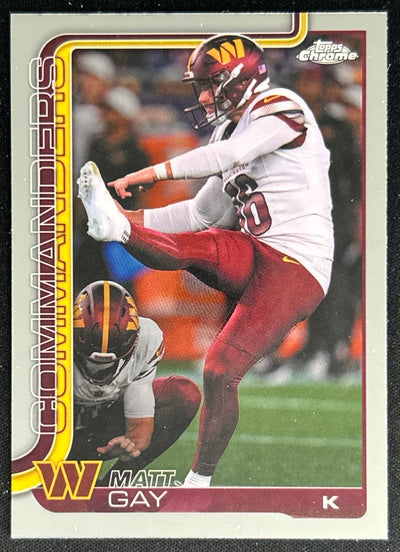 Matt Gay 2025 Topps Chrome Commanders Default Title Sports Trading Cards
