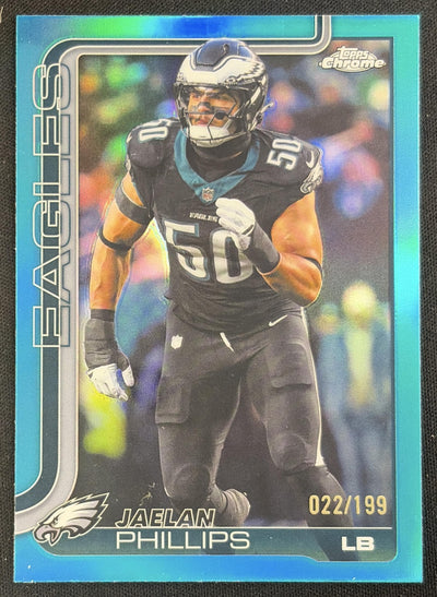 Jaelan Phillips 2025 Topps Chrome Aqua Refractor /199 Eagles