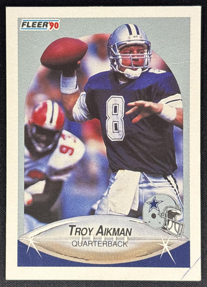 Troy Aikman 1990 Fleer Cowboys Sports Trading Cards