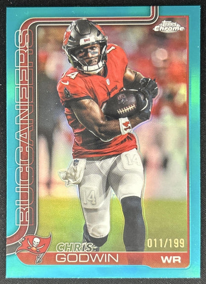 Chris Godwin 2025 Topps Chrome Aqua Refractor /199 Buccaneers front