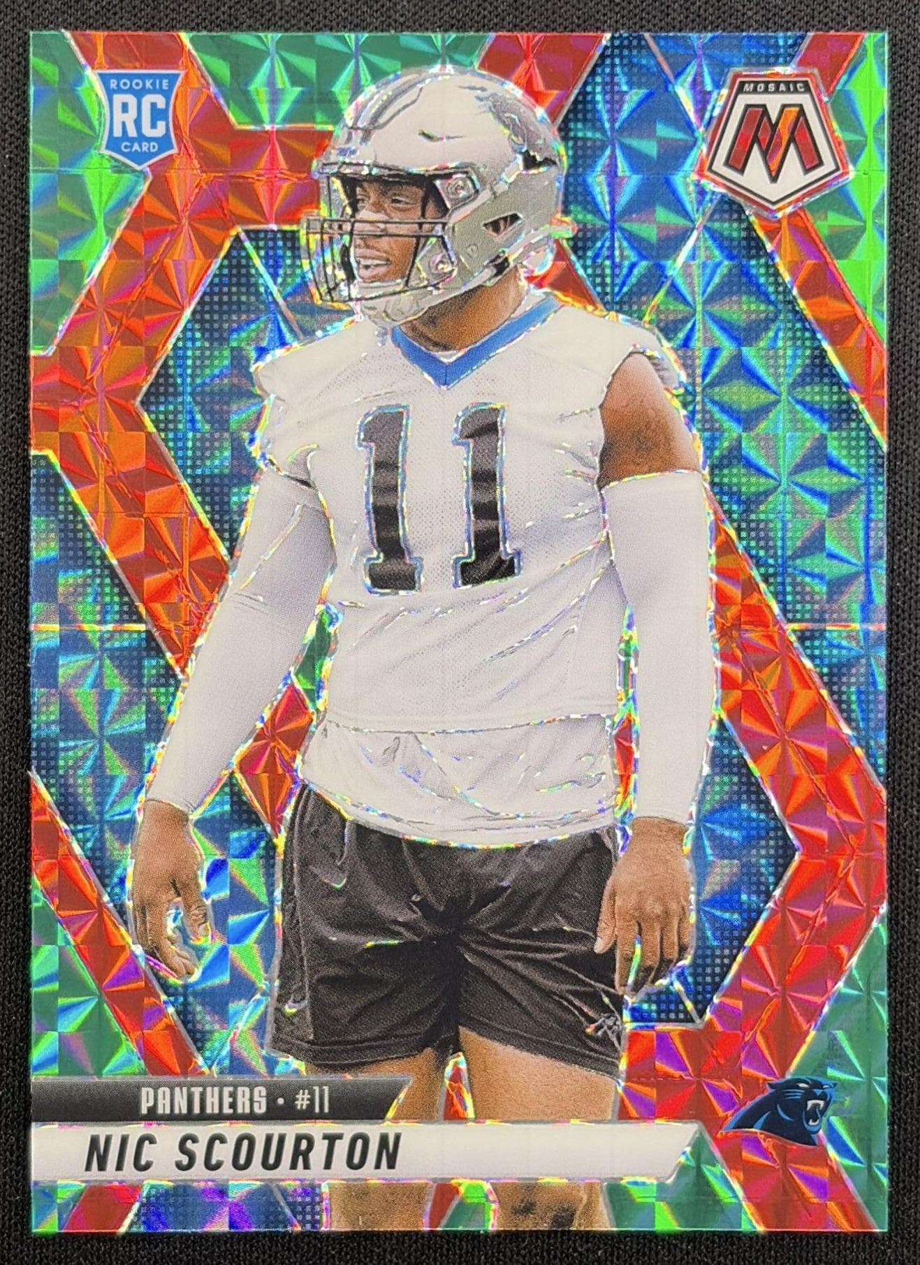 Nic Scourton 2025 Panini Mosaic Rookies Choice Red & Green Prizm Panthers