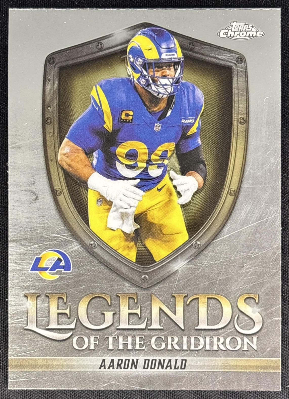 Aaron Donald 2025 Topps Chrome Legends of the Gridiron Rams Sports Trading Card