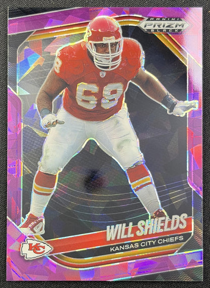 Will Shields 2025 Panini Prizm Black Purple Ice /149 Chiefs
