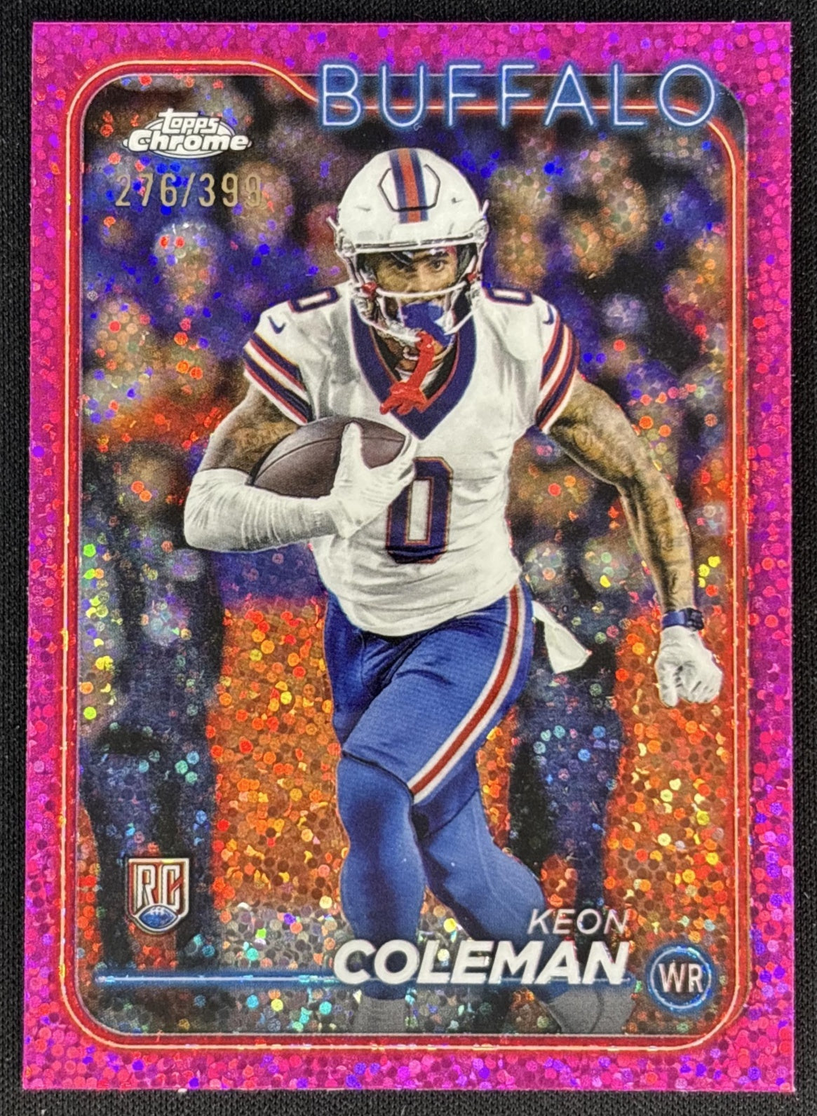 Keon Coleman 2024 Topps Chrome Magenta Speckle Refractor /399 Bills front
