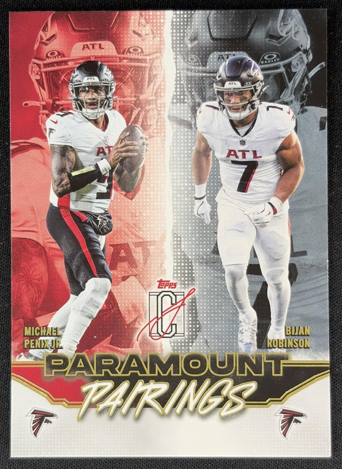 Bijan Robinson Michael Penix Jr. 2025 Signature Class Paramount Pairings Falcons front