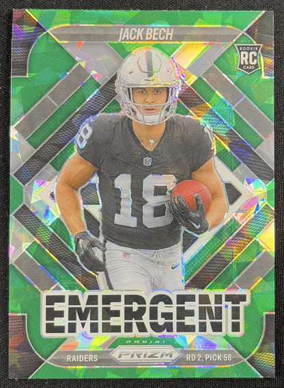 Jack Bech 2025 Panini Prizm Emergent Green Ice Raiders