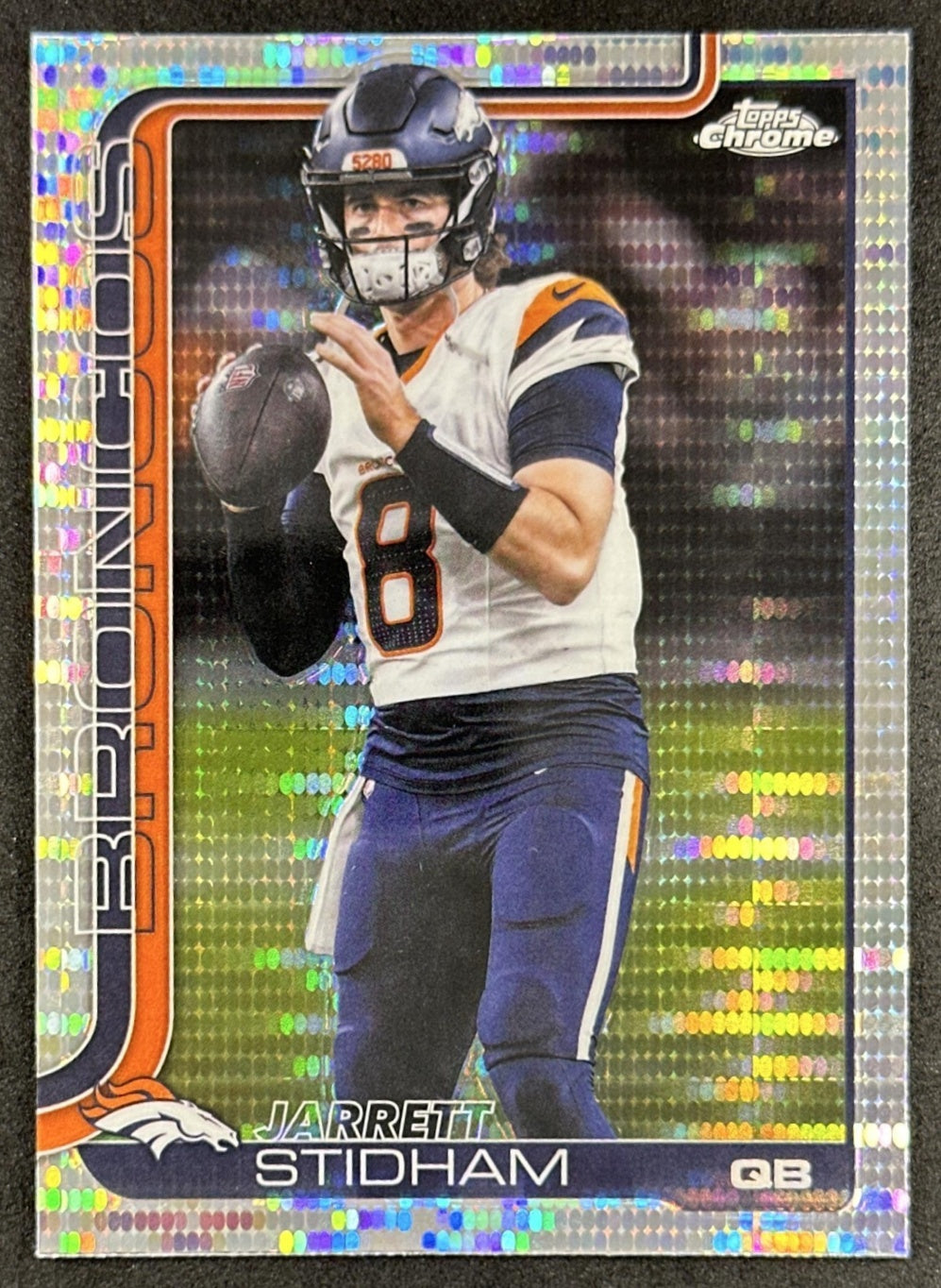 Jarrett Stidham 2025 Topps Chrome Pulsar Refractor Broncos Sports Trading Cards