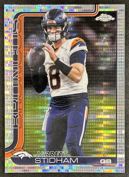 Jarrett Stidham 2025 Topps Chrome Pulsar Refractor Broncos Sports Trading Cards