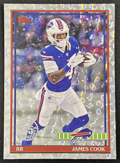 James Cook 2026 Topps 1991 Crackle Foil Bills