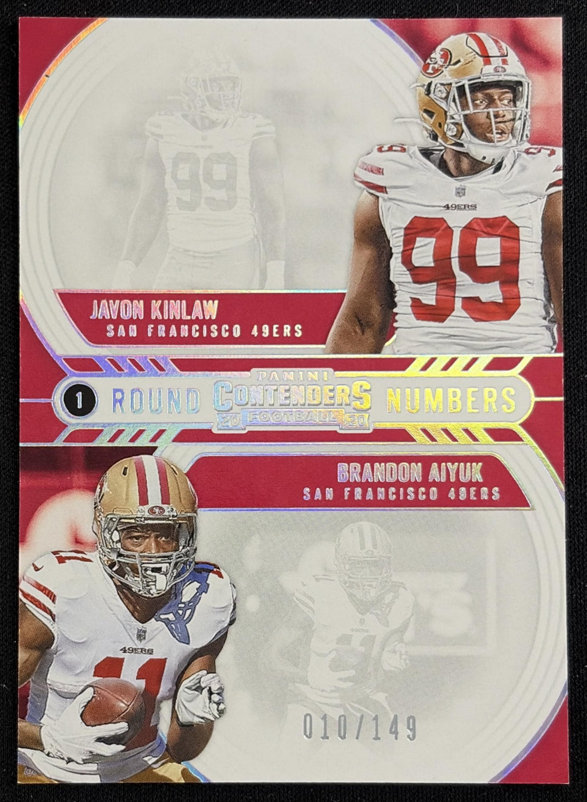Javon Kinlaw Brandon Aiyuk Round Numbers /149 49ers - Front