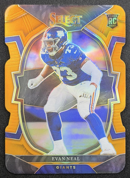 Evan Neal 2022 Panini Select Orange Prizm Die Cut /199 Giants