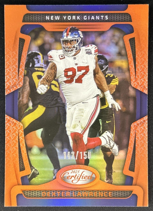 Dexter Lawrence 2025 Panini Certified Mirror Orange /150 Giants