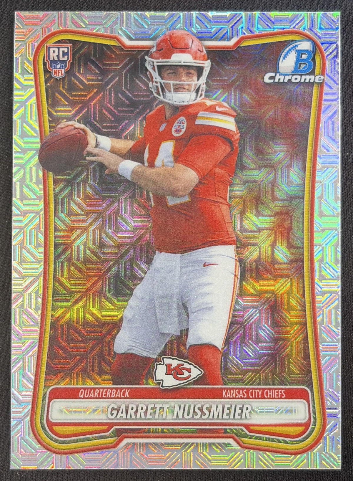 Garrett Nussmeier 2026 Bowman Chrome NFL Mojo Refractor Chiefs