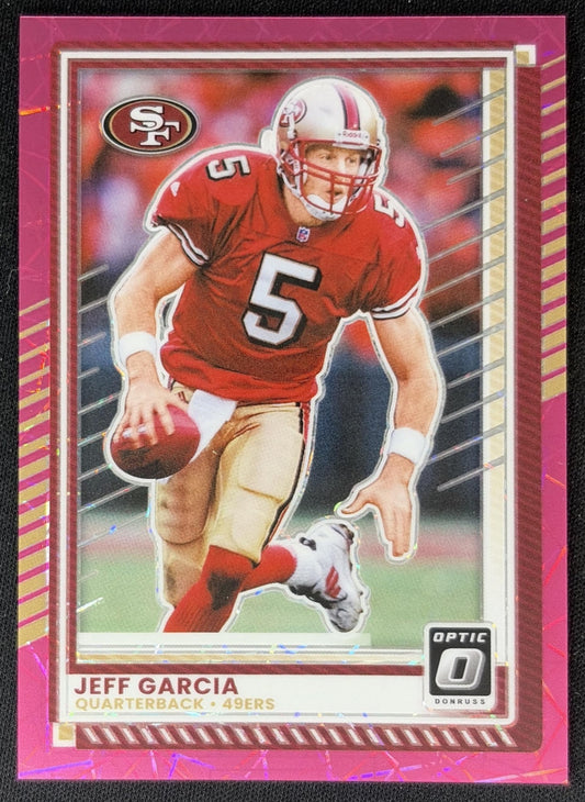 Jeff Garcia 2025 Panini Donruss Optic Pink Velocity Prizm /99 49ers front