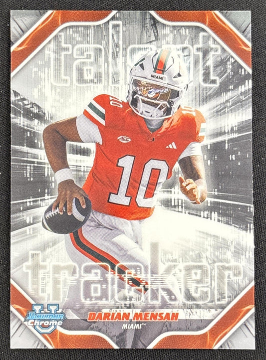 Darian Mensah 2026 Bowman Talent Tracker Chrome Hurricanes Dolphins