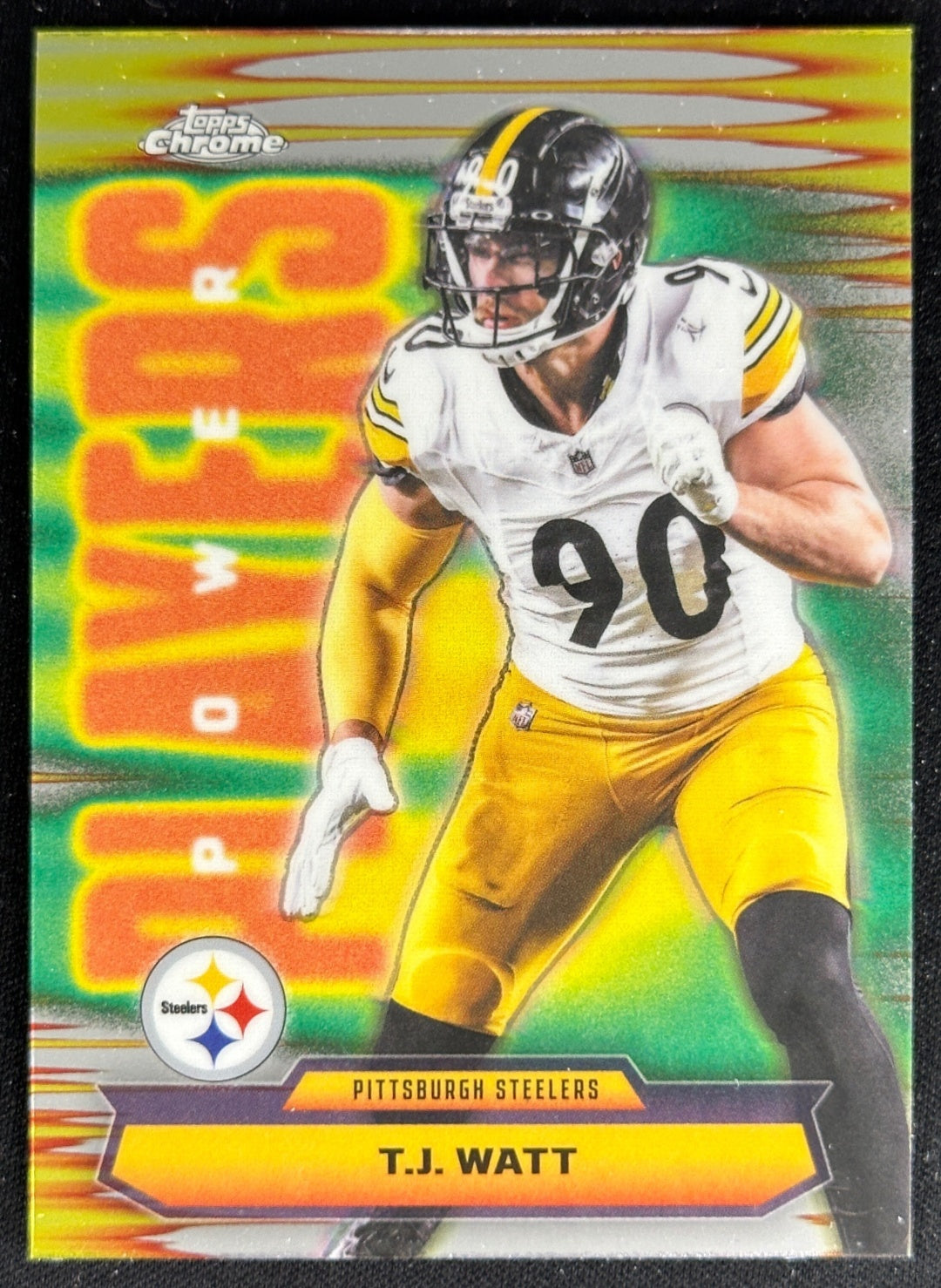 T.J. Watt 2025 Topps Chrome Power Players Steelers Sports Trading Cards