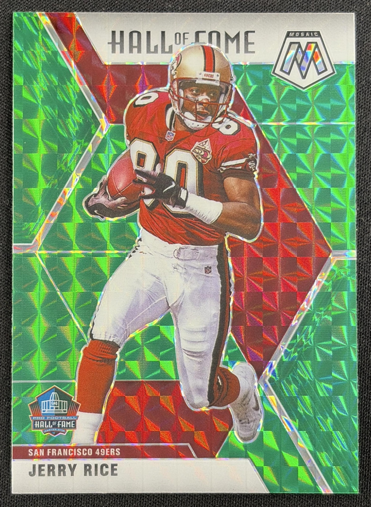 Jerry Rice 2020 Panini Mosaic Prizm Reactive Green 49ers