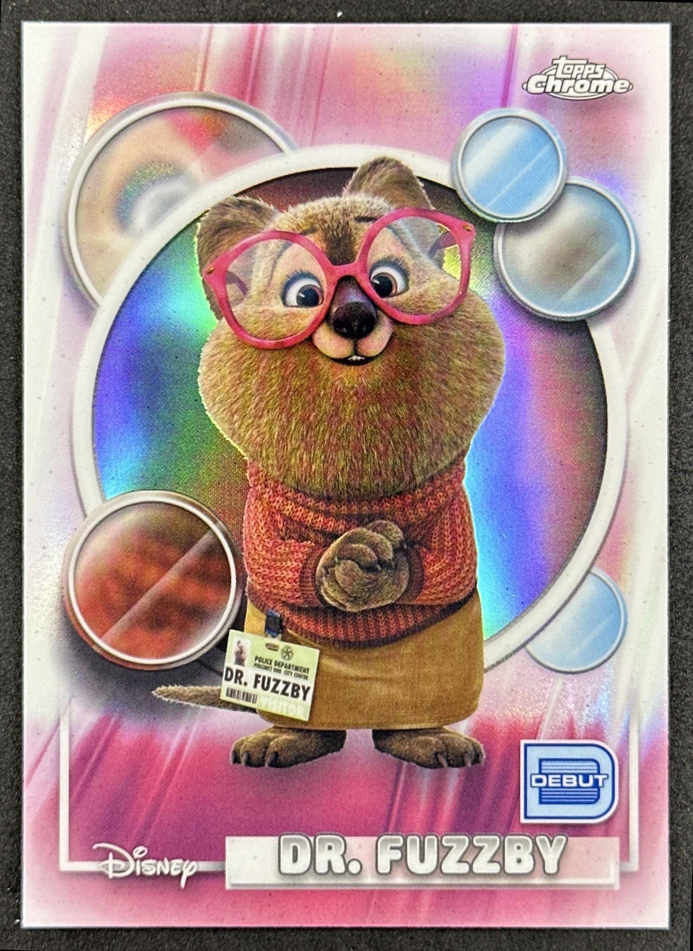 Dr. Fuzzby 2026 Topps Chrome Disney Refractor Zootopia 2 Front