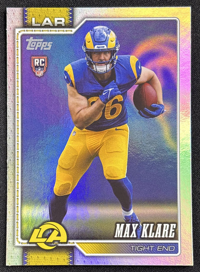 Max Klare 2026 Topps Rainbow Foil Rams Los Angeles Rams Sports Trading Card