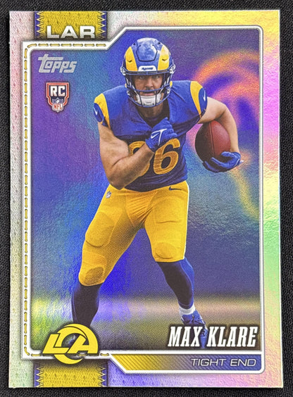 Max Klare 2026 Topps Rainbow Foil Rams Los Angeles Rams
