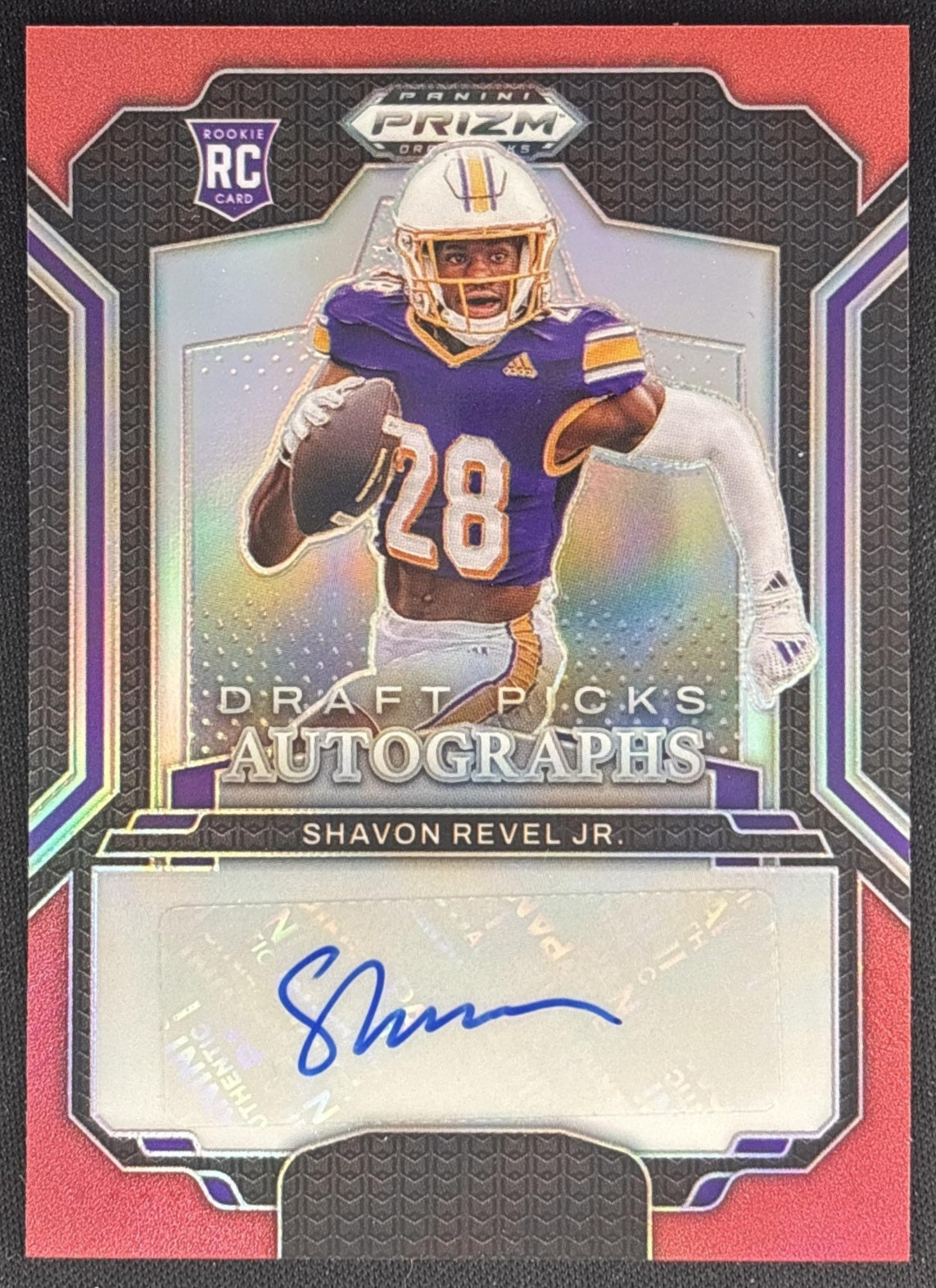 Shavon Revel Jr. 2025 Panini Prizm Draft Picks Auto Red /399 front