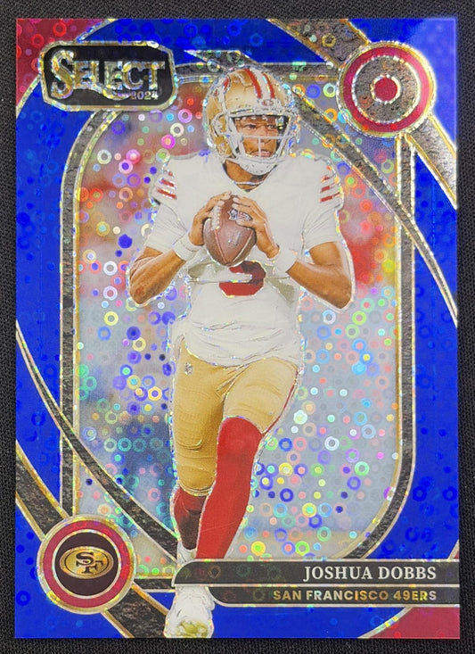 Joshua Dobbs 2024 Panini Select Club Blue Disco Prizm /25 49ers