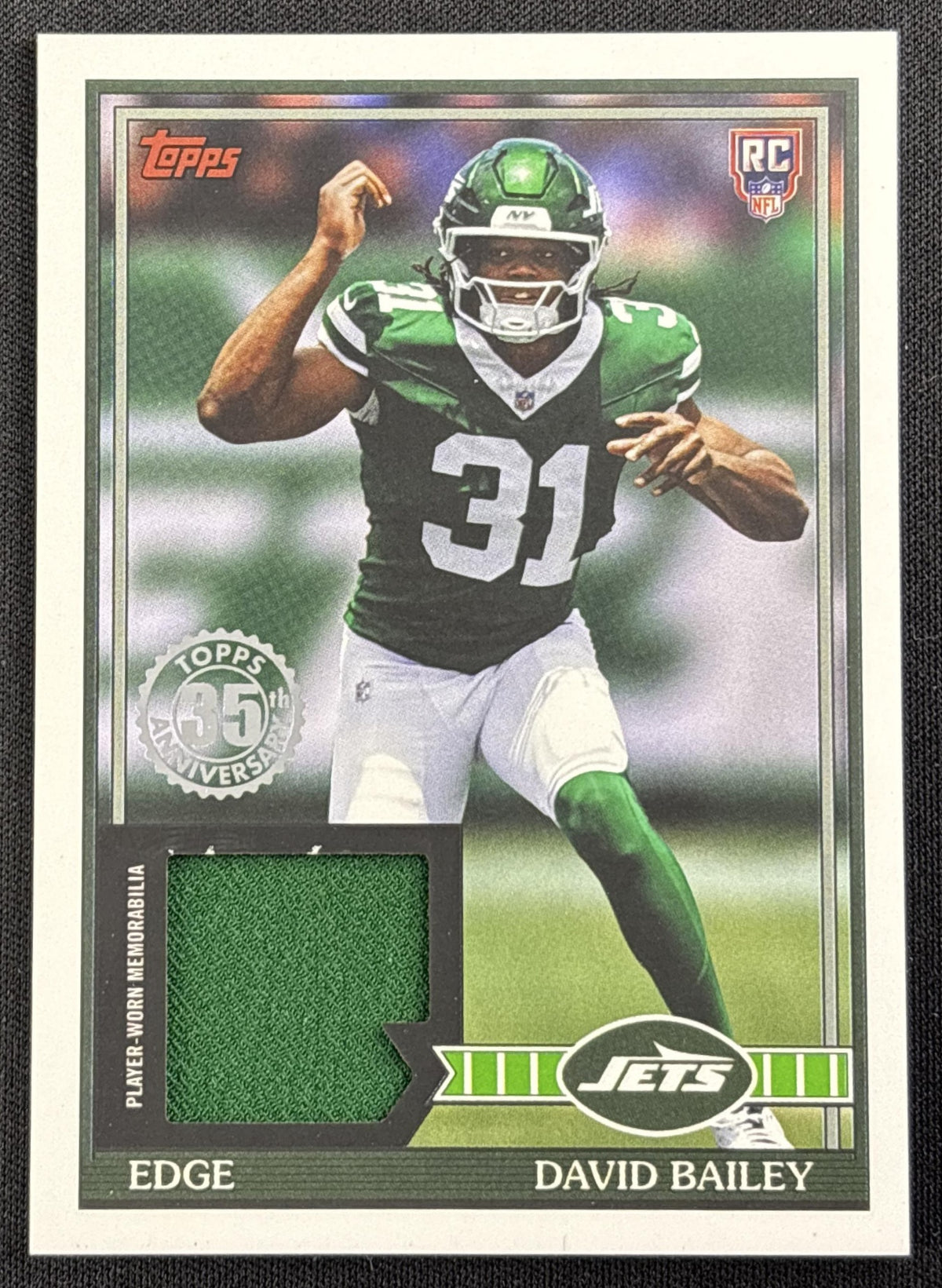 David Bailey 2026 Topps 1991 Rookie Relic Jets