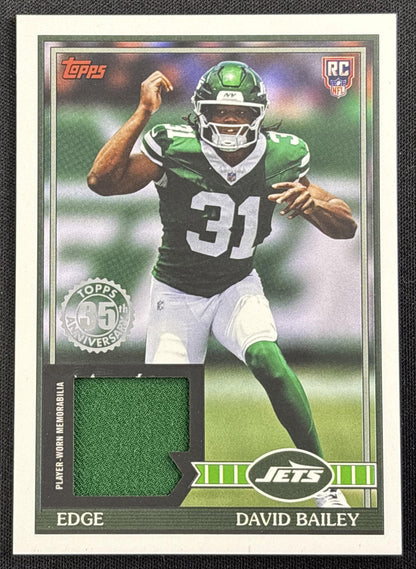 David Bailey 2026 Topps 1991 Rookie Relic Jets