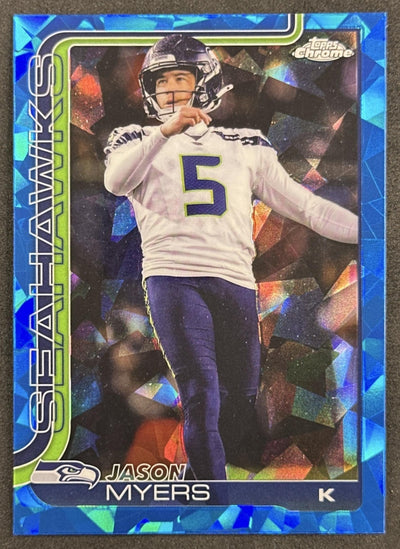 Jason Myers 2025 Topps Chrome Sapphire Seahawks Sports Trading Card
