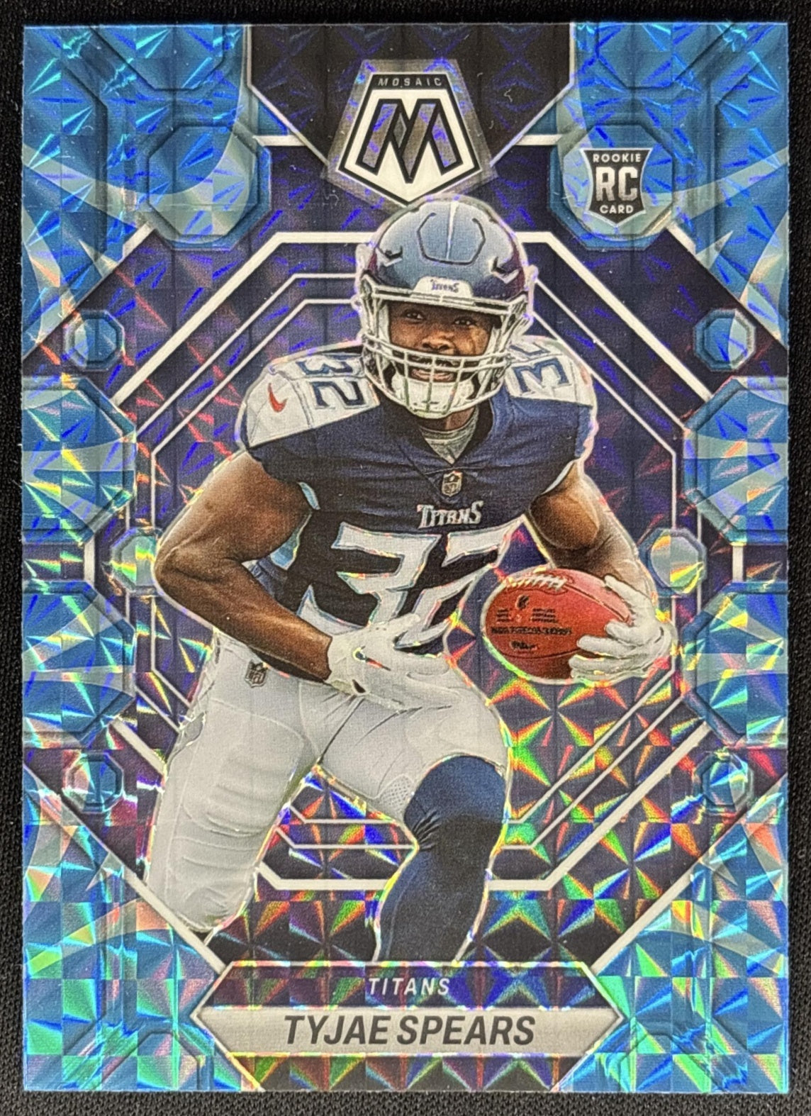 Tyjae Spears 2023 Panini Mosaic Reactive Blue Mosaic Titans Sports Trading Cards