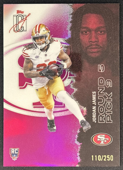 Jordan James 2025 Signature Class Chrome Rookie Magenta Refractor /250 49ers front