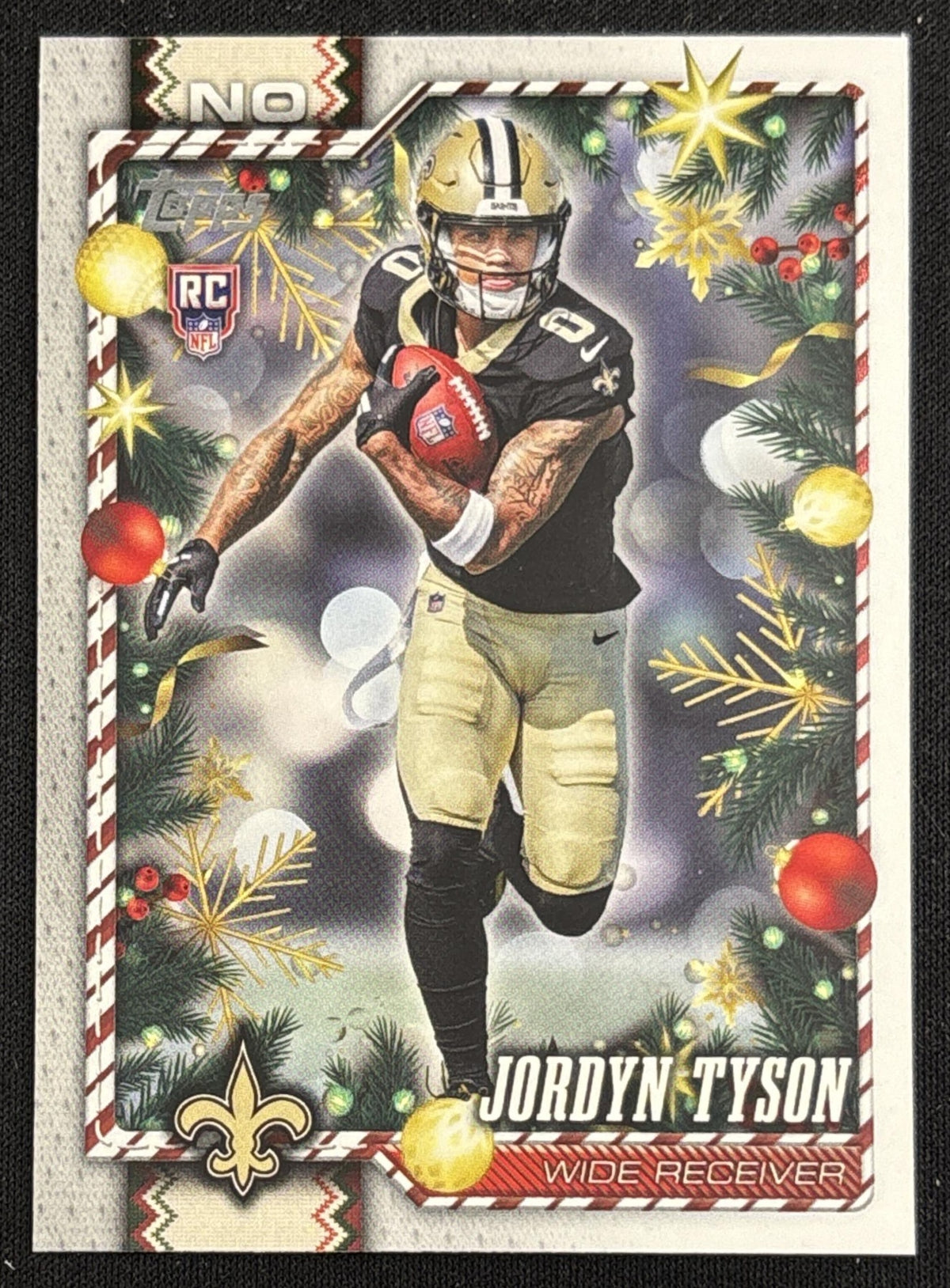 Jordyn Tyson 2026 Topps Holiday Back Variation Saints - Front