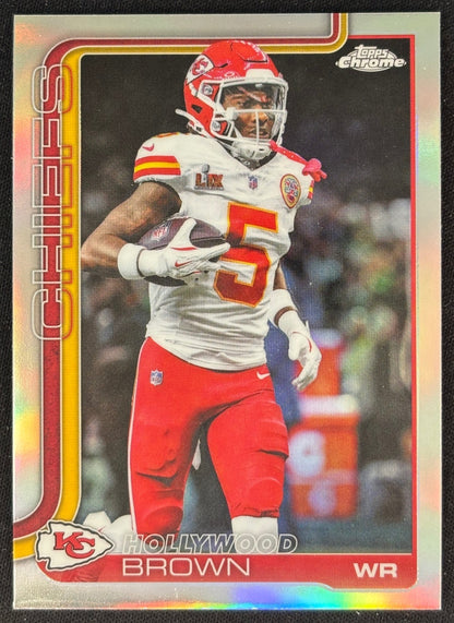 Hollywood Brown 2025 Topps Chrome Refractor Chiefs Sports Trading Cards