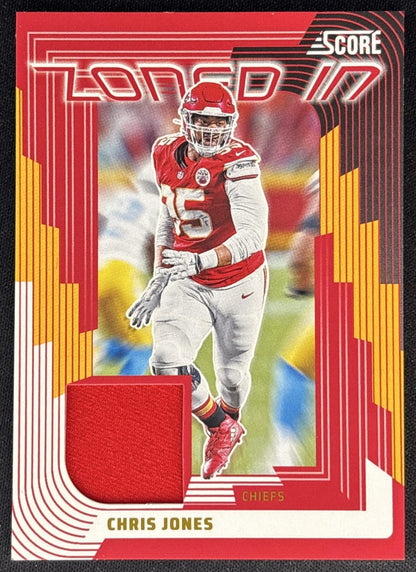 Chris Jones 2025 Panini Score Zoned In Jerseys Chiefs Sports Trading Cards