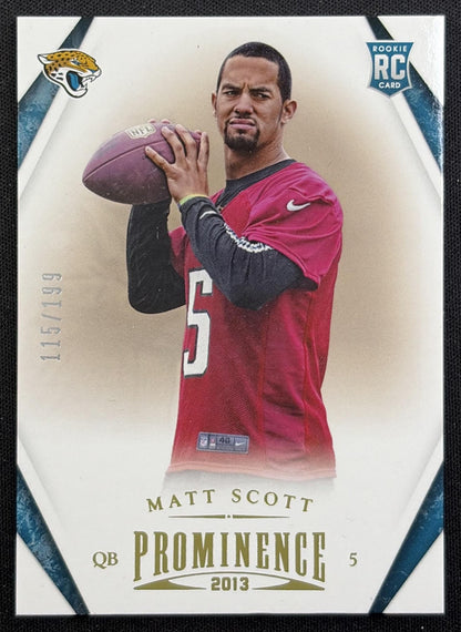 Matt Scott 2013 Panini Prominence Gold /199 Jaguars front