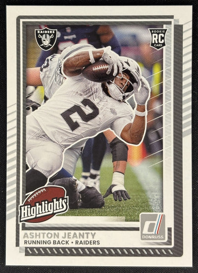 Ashton Jeanty 2025 Panini Donruss Rookies & Highlights Raiders Sports Trading Cards